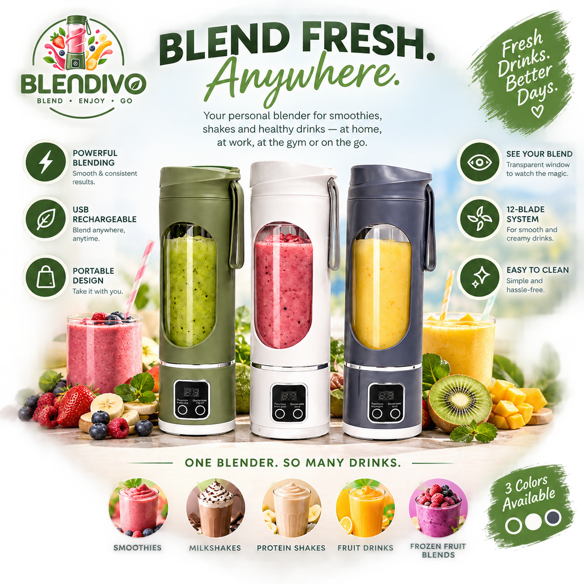 BLENDIVO™ Portable Blender